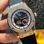 Black Side Pendulum Automatic Silicone Strap